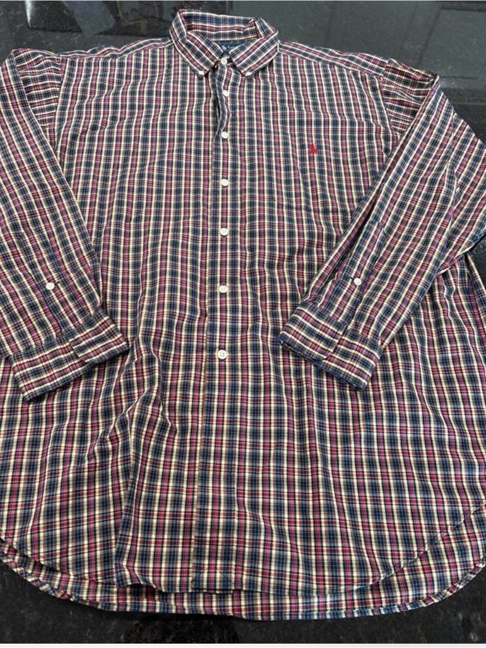 Ralph Lauren Men’s Plaid Button-Down Shirt - Blue, Red, White